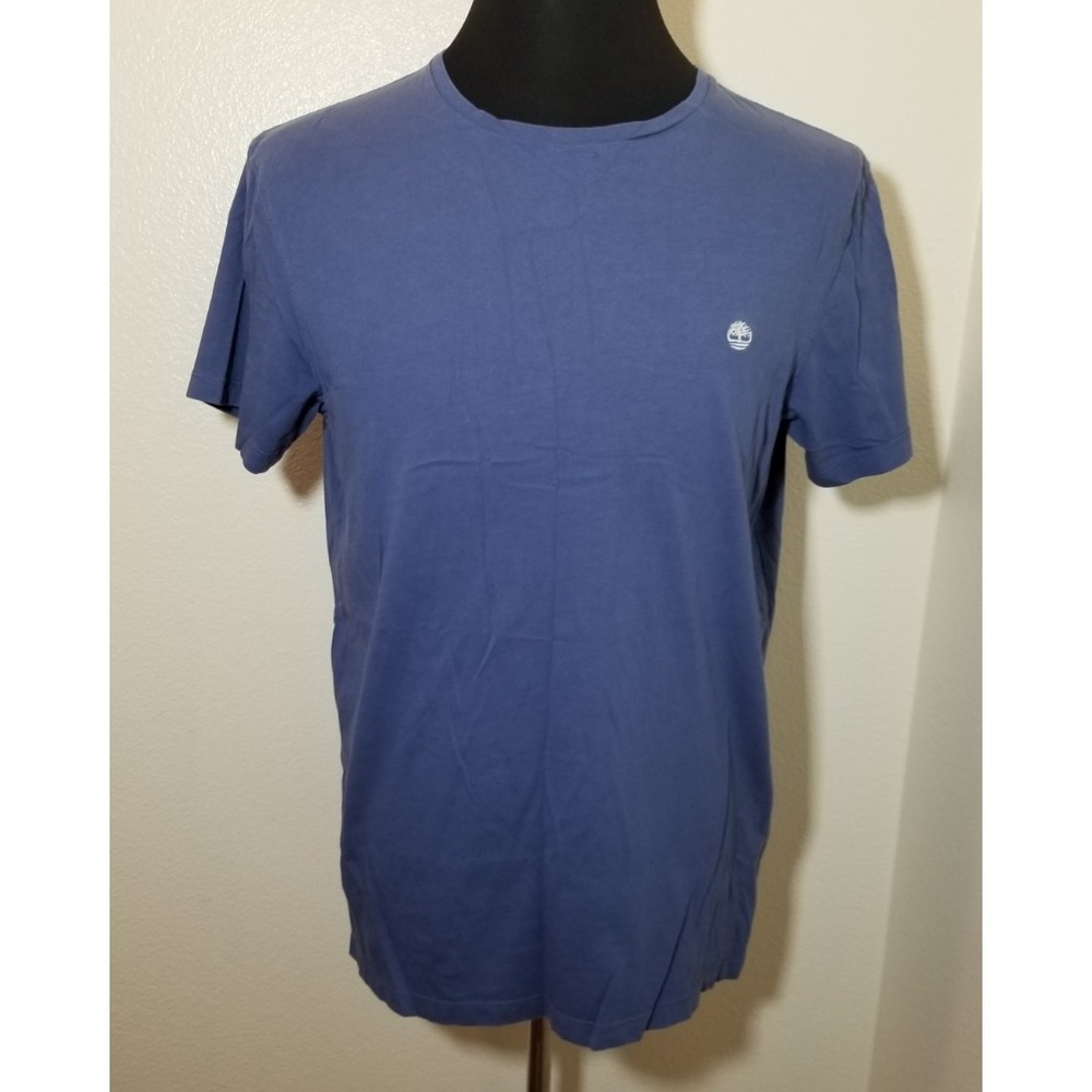 Timberland Mens Large Slim Fit Shirt Blue Organic Cotton Eco Retro Street Earthy